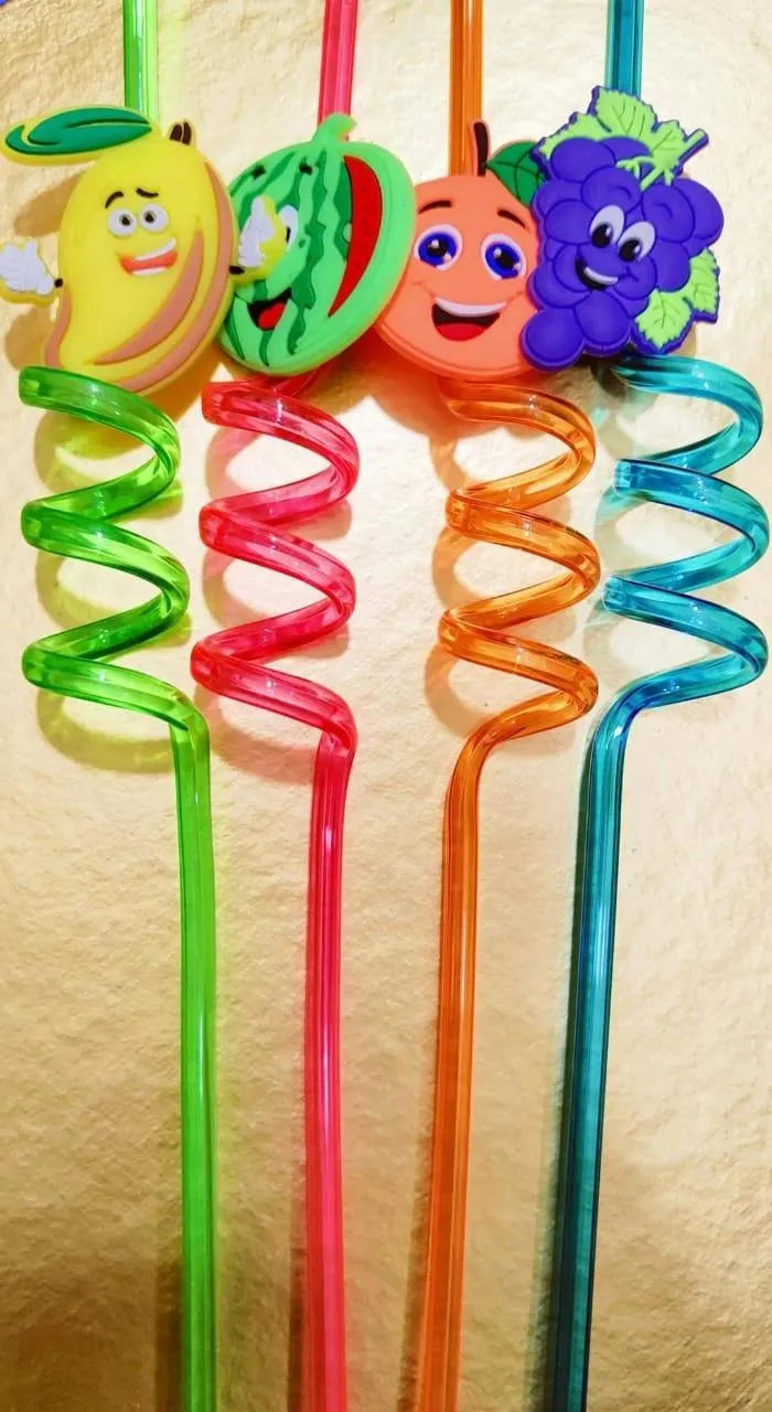 Multicolor Curvy Straws 8pcs ABS Plastic Party Use