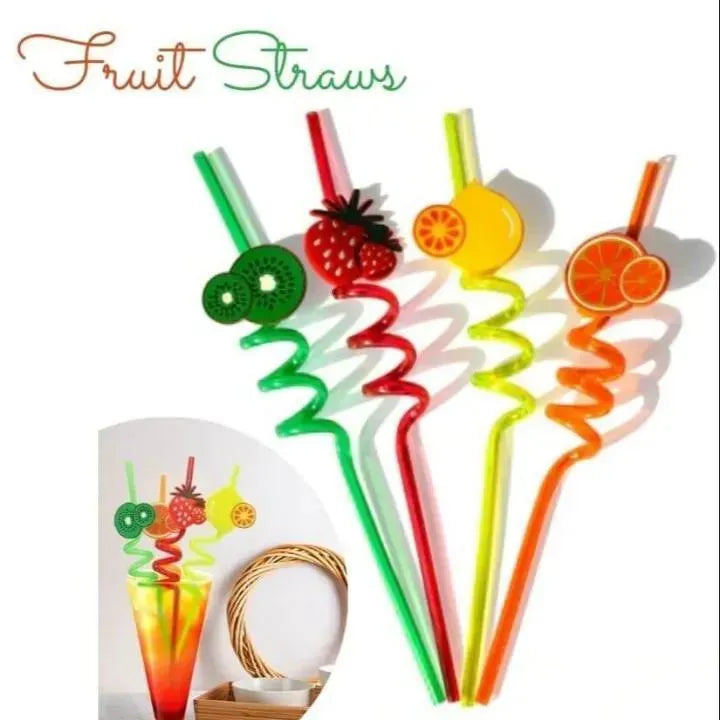 Multicolor Curvy Straws 8pcs ABS Plastic Party Use
