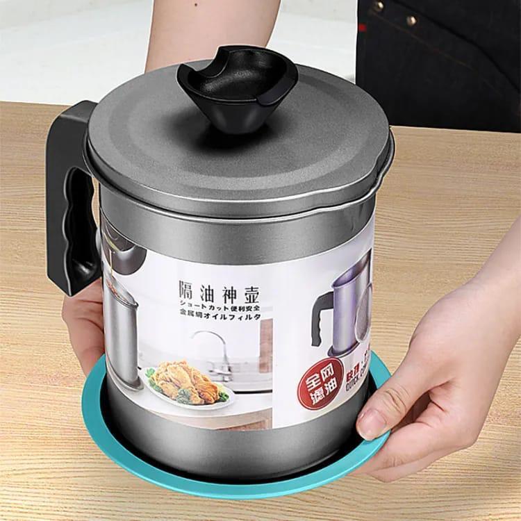 Stainless Steel Frying Pot 1.4L Grey Non-Slip Handle