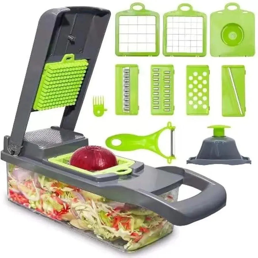 16-Blade Manual Food Chopper with Transparent Tray