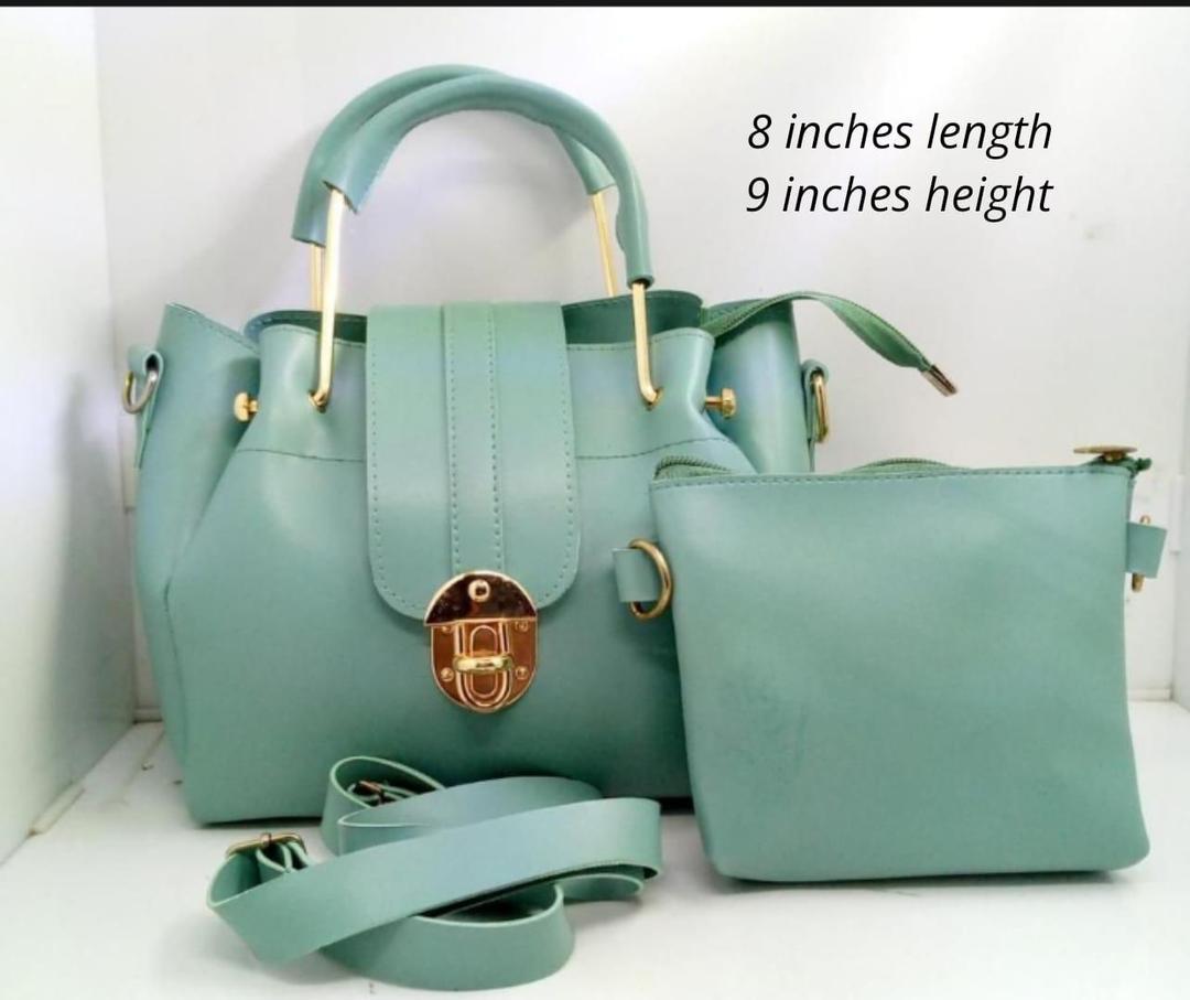 Green PU Leather Crossbody Bag Set with Pouch
