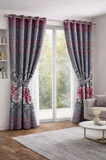 Floral Curtain Set for Living Room with Heavy Drape
