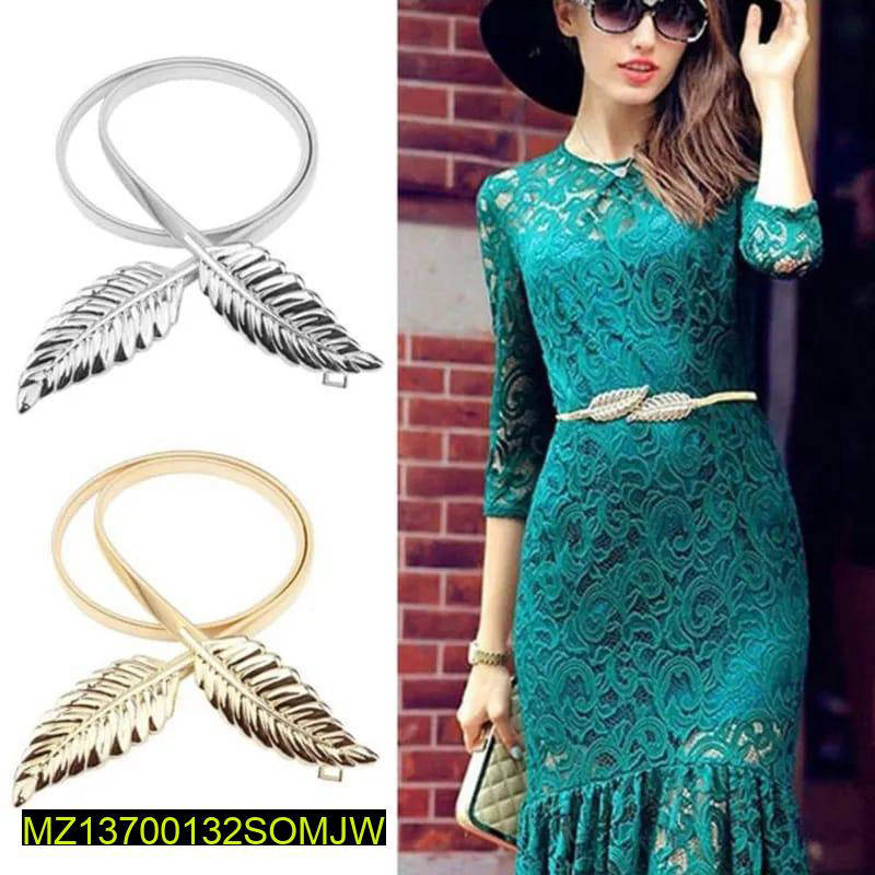 Double Leaf Belt Set Golden Silver Adjustable