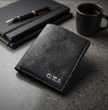 Black Cuikca Textured Leather Bifold Wallet - Fashion Accessory Designed For Personal Style And Daily Carry Routine