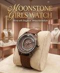 Women's Brown Leather Watch with Crystal Accents