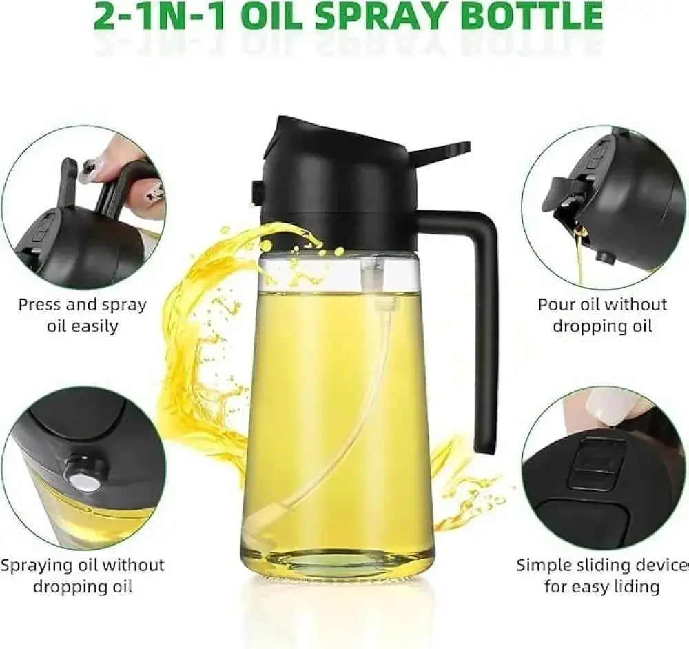 Premium Glass Oil Spray Bottle with Spray Nozzle