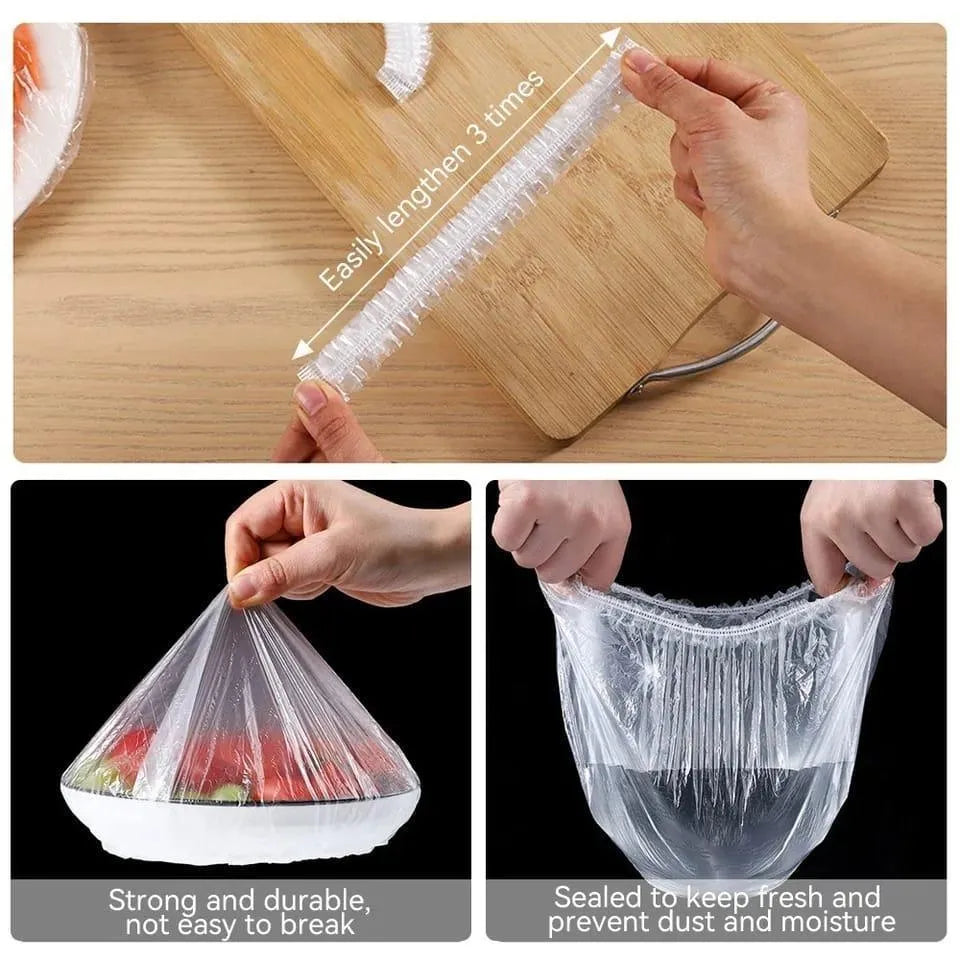 100 Pcs ABS Plastic Food Covers with Bear Design