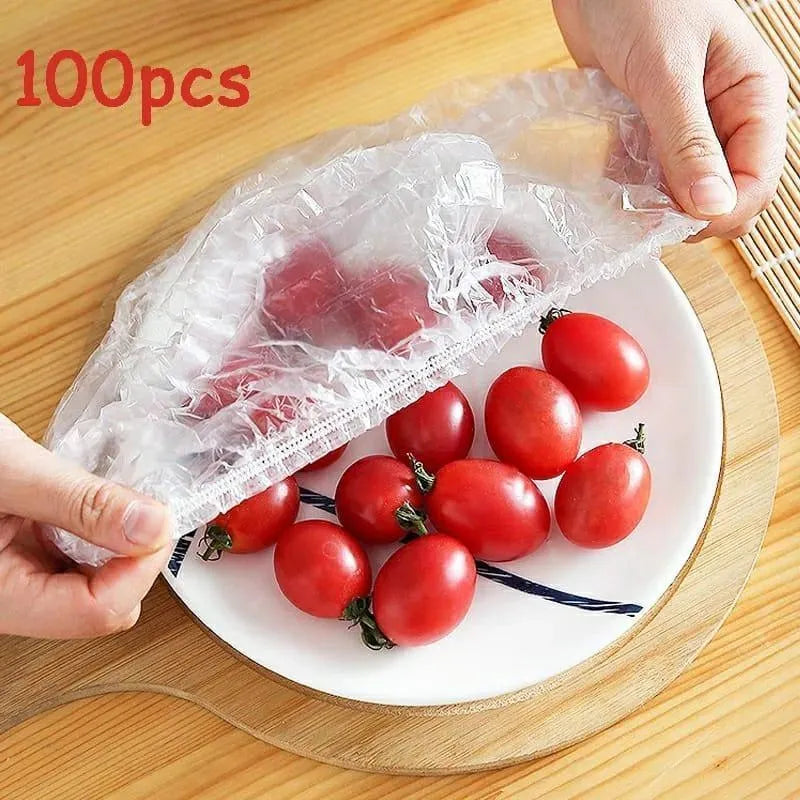 100 Pcs ABS Plastic Food Covers with Bear Design