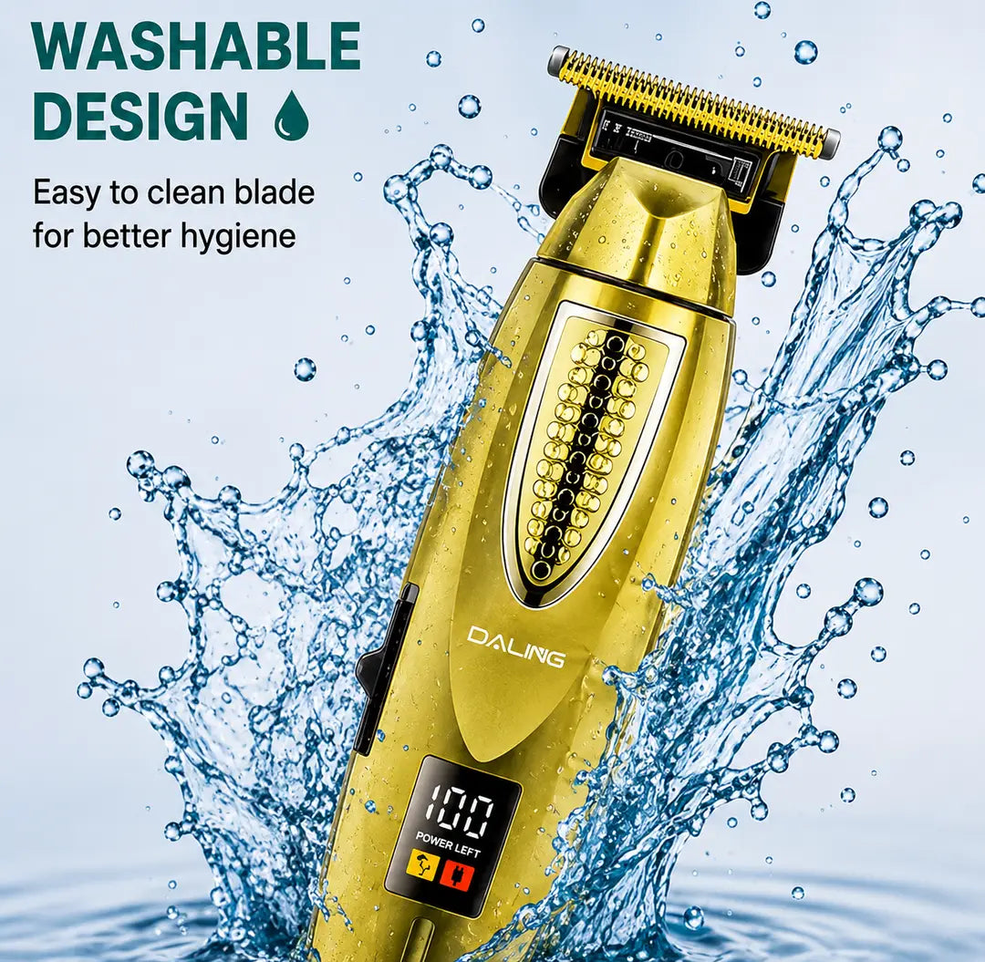DALING DL-1772 Professional Hair Clipper | Rechargeable T-Blade Trimmer | LED Digital Display | Cordless Beard & Hair Cutting Machine