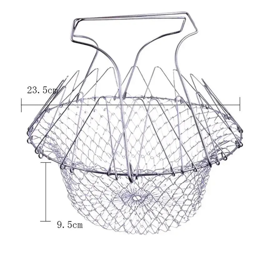 Vegetable Frying, Foldable Strainer, Chef Basket 12 IN 1