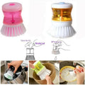 2 pcs Scrub Kitchen Wash Tool And Dishwashing Brush For Kitchen Cleaning Brush And Pot Dish Plastic Brush With Washing Up Liquid For Self Dispensing Cleaning Brush Soap Dispenser Brush