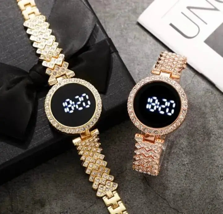 Digital Display Women's Bracelet Round Touch Watch