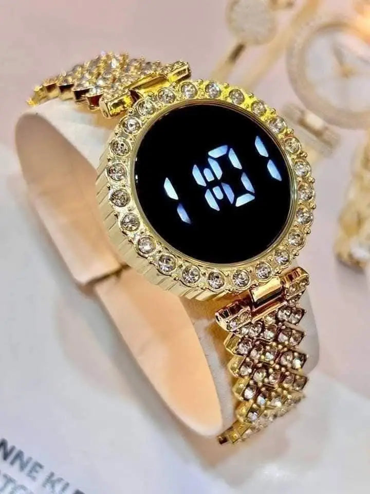 Digital Display Women's Bracelet Round Touch Watch