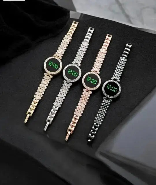 Digital Display Women's Bracelet Round Touch Watch