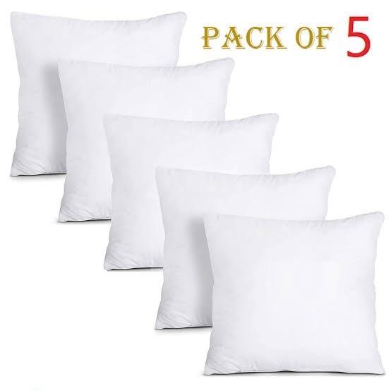 White Polyester Cushion Fillings 15x15 Inch Pack of 5