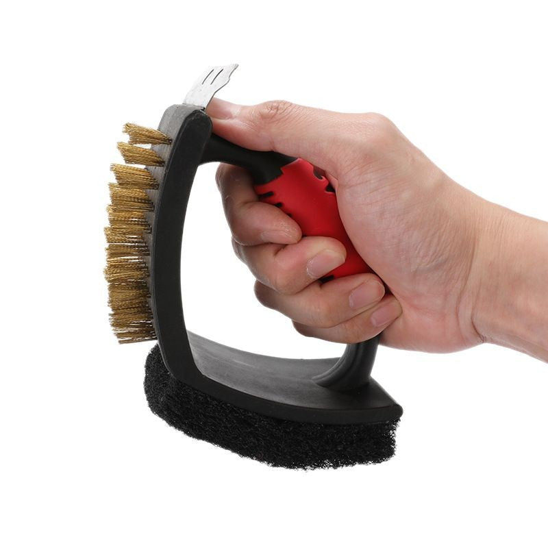 Heart Shaped Grill Brush Set with Copper & Steel Bristles