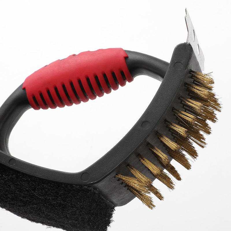 Heart Shaped Grill Brush Set with Copper & Steel Bristles