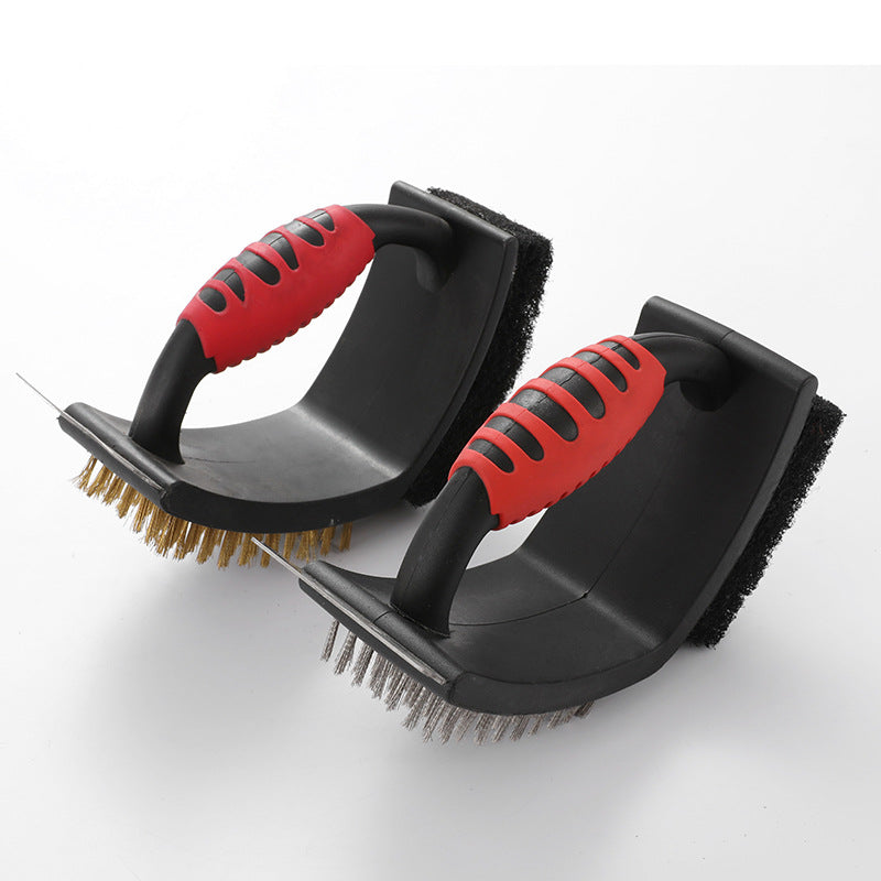 Heart Shaped Grill Brush Set with Copper & Steel Bristles