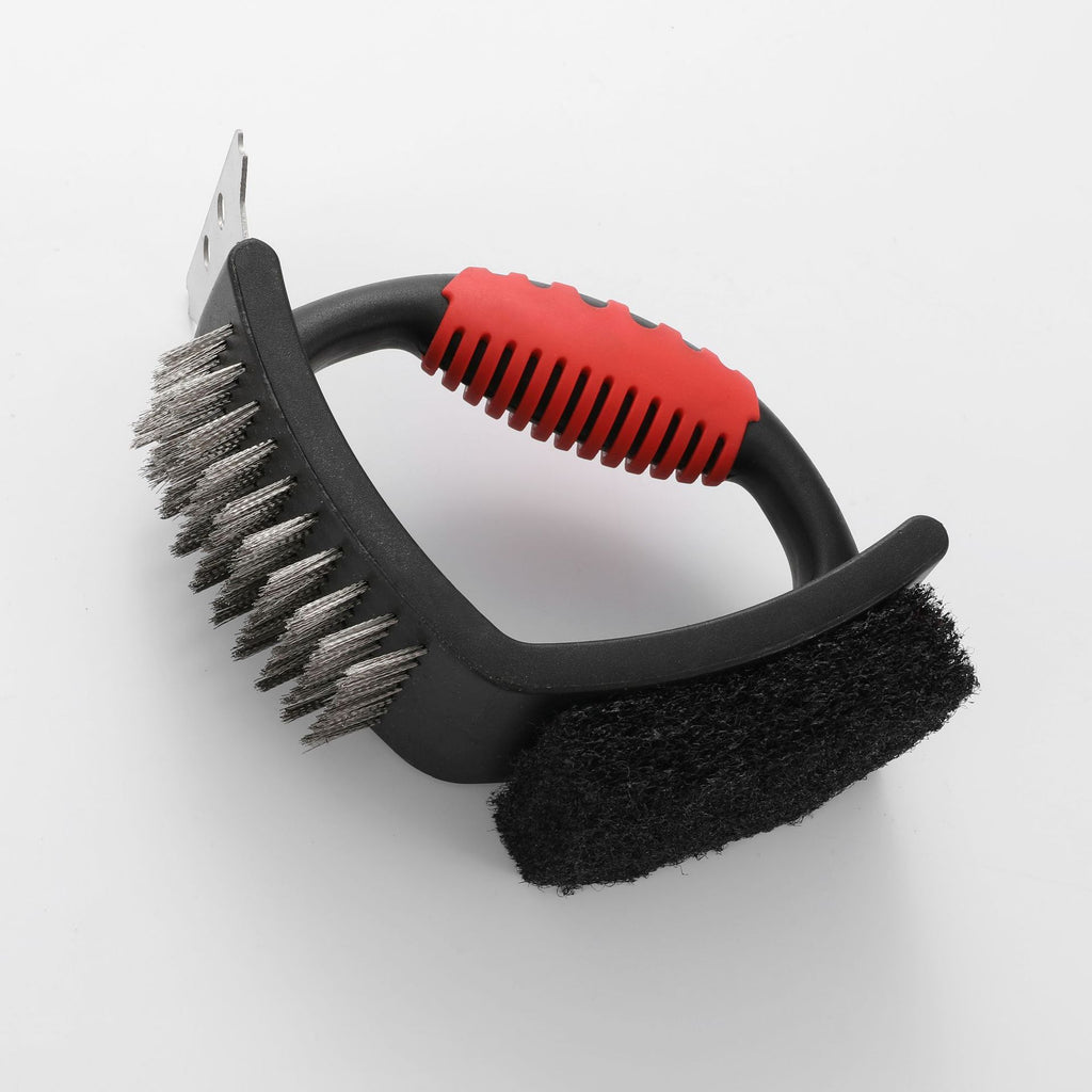 Heart Shaped Grill Brush Set with Copper & Steel Bristles